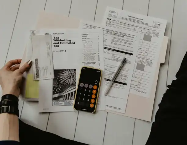 Forms and documents on a desk
