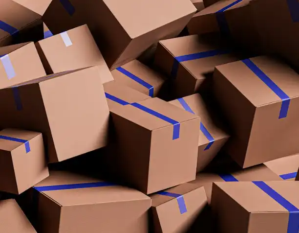 A pile of cardboard boxes